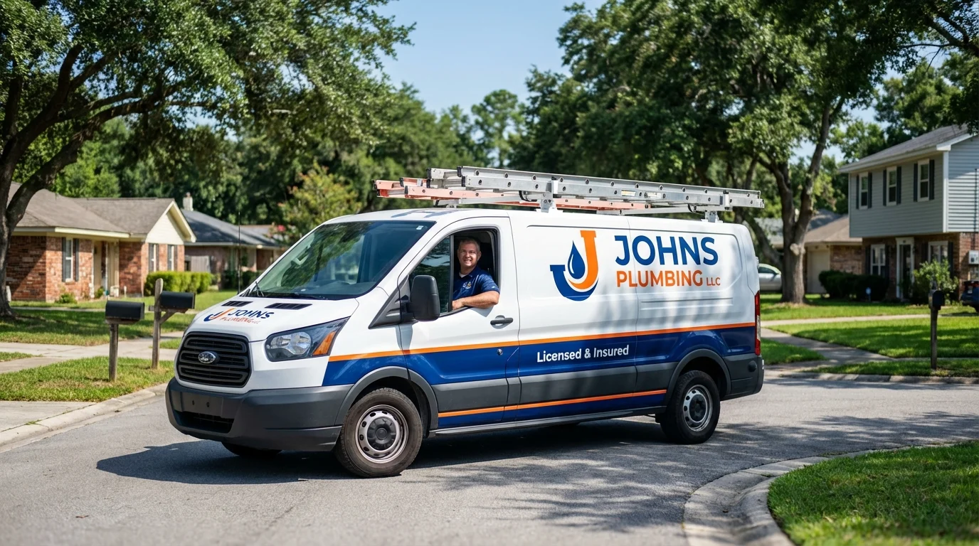 Johns Plumbing LLC service van in Richmond, UT